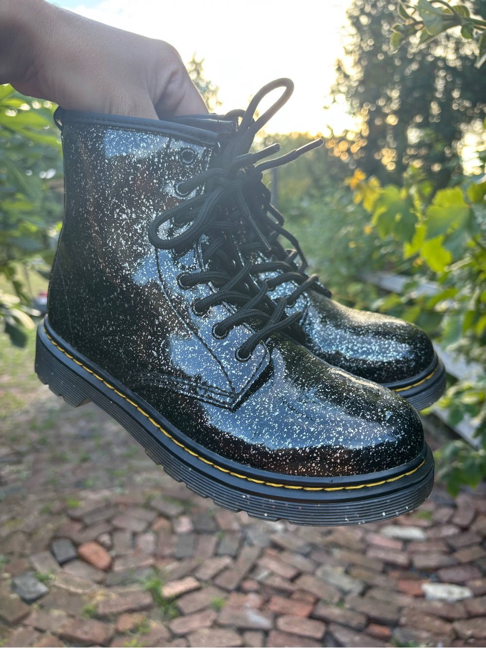 Dr. Martens Women’s Size 5 Black Glitter Combat Boots
